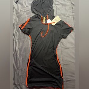 Hoodie Dress- Black & Red